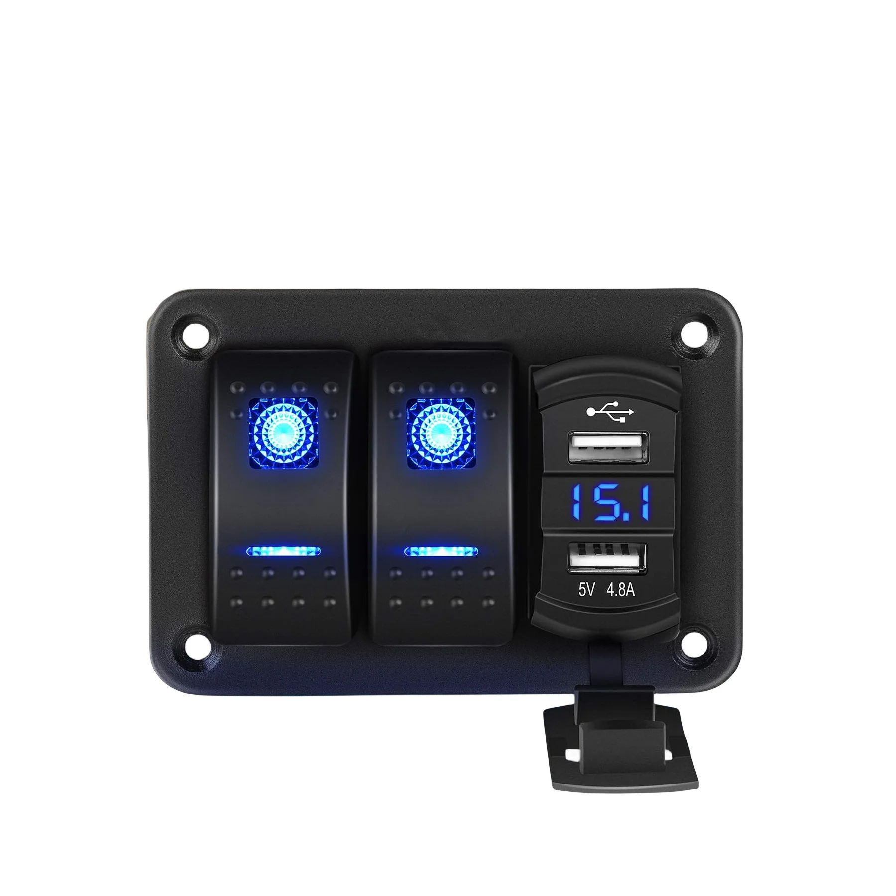 

2-наборов панелей переключателей с коромысным рычагом, двойных USB-зарядных устройств, подходящих для морского использования прицепа на автофургоне.