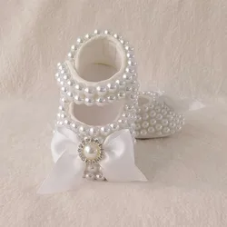 Dollbling Baby Shoes Baby Girl Shoes Wedding Party Photography First Walker Sewing Pearls