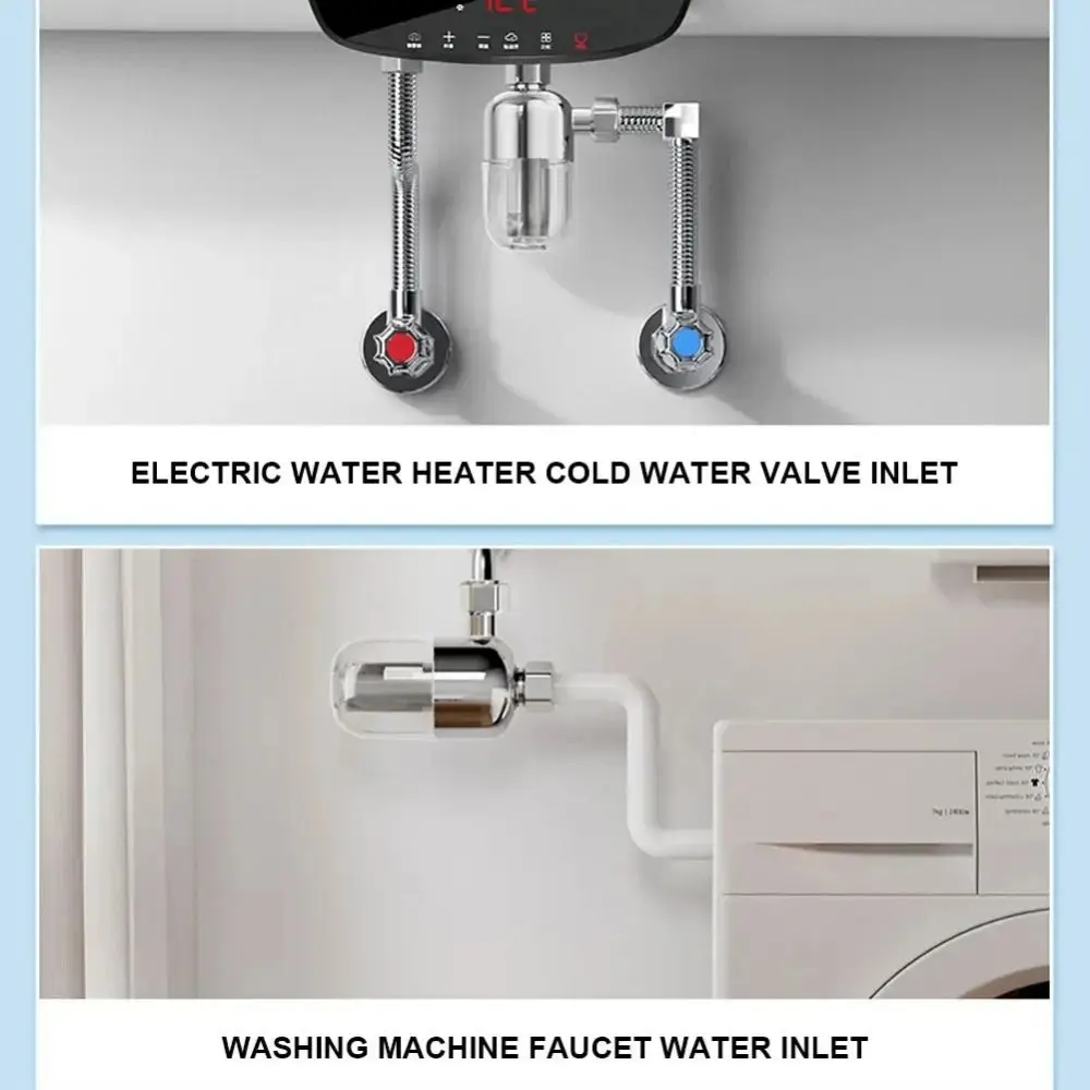 

Универсальный полностью медный фильтр для предварительной воды, прозрачный 4-точечный очиститель воды, противоскользящая распылительная головка из нержавеющей стали, бытовая