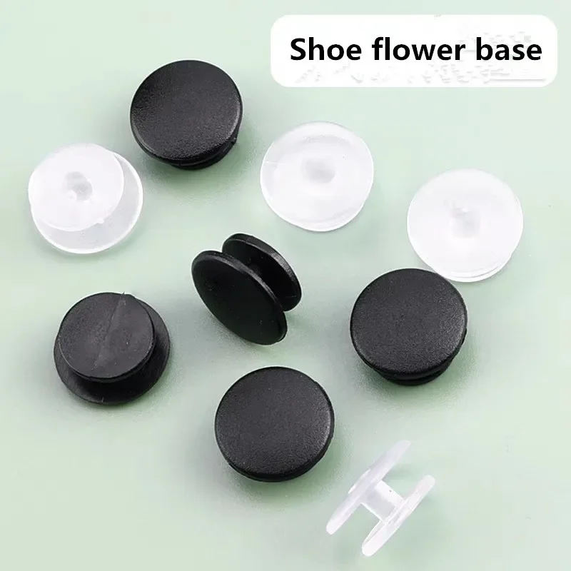 50PCS Plastic Buttons Black Ornaments For DIY Shoes Charms Kids  Accessories Lightweight Buckles