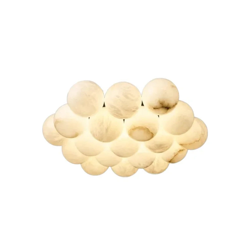 

French natural marble living room chandelier, all-copper new creative dining room master bedroom light, household