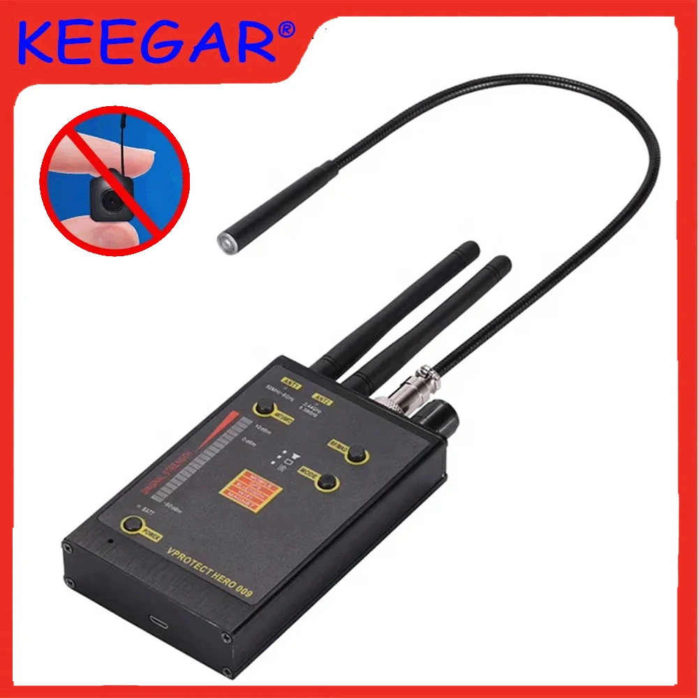 

NEW Hero 009 Wireless RF Signal Detector VHF/UHF Anti Spy Gadgets GSM Wifi Camera Scan Finder Magnetic MAG Hidden GPS Detector