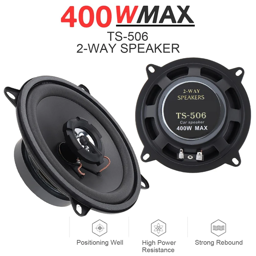 1 Piece 5 Inch 2-Way Universal Car HiFi Coaxial Speaker Auto Audio Music Stereo Subwoofer Full Range Frequency Speakers