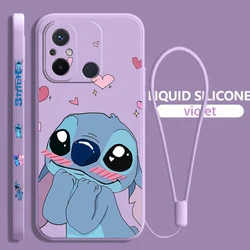 Funda de teléfono de dibujos animados para Xiaomi Redmi 12, 12C, 11 Prime, A1, 10, 10X, 9, 9A, 9AT, 8 Pro, 4G, 5G, cuerda líquida izquierda