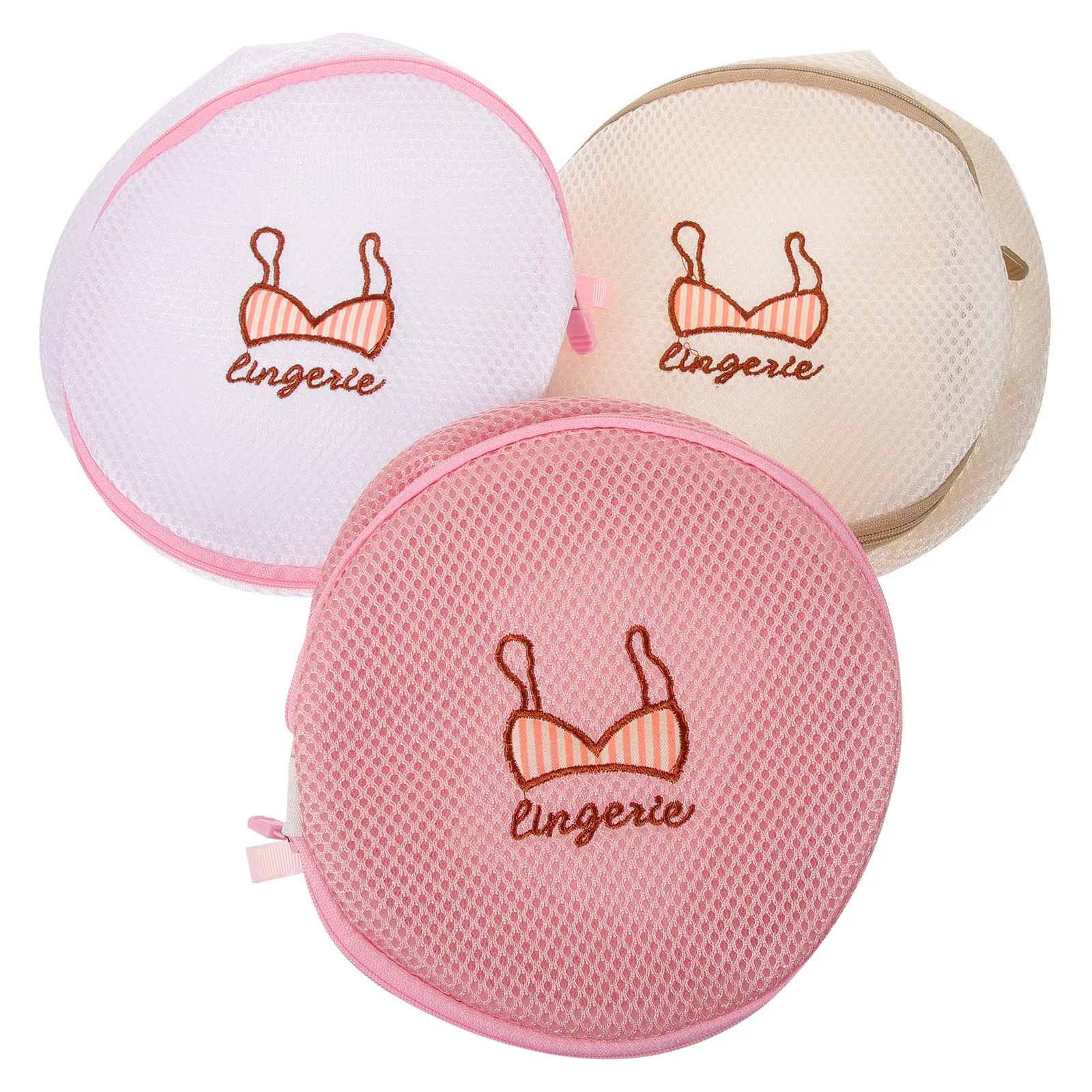 

3pcs Mesh Laundry Bags For Underwear Bras Delicate Clothes Travel Storage Washing Machine Zipper Net Bag Set Damage