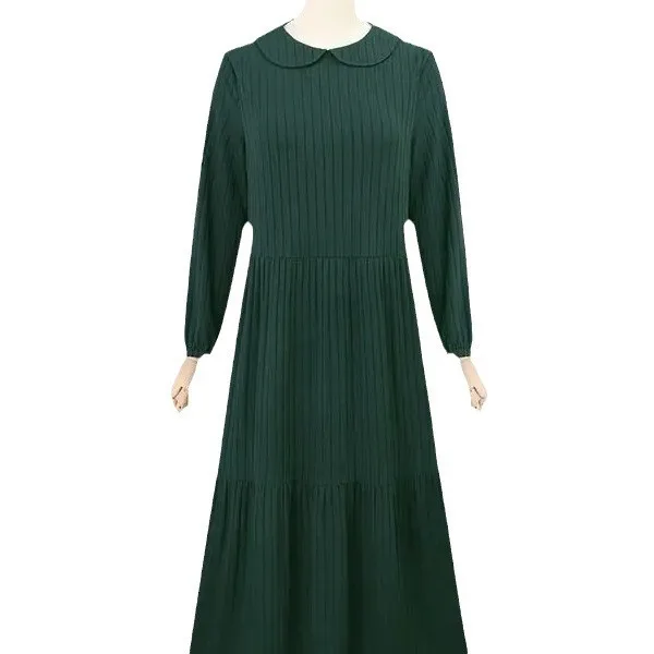 Muslim Women's Lotus Leaf Skirt Bubble Sleeve Sweet Dress Gown Türkiye Sunskirt