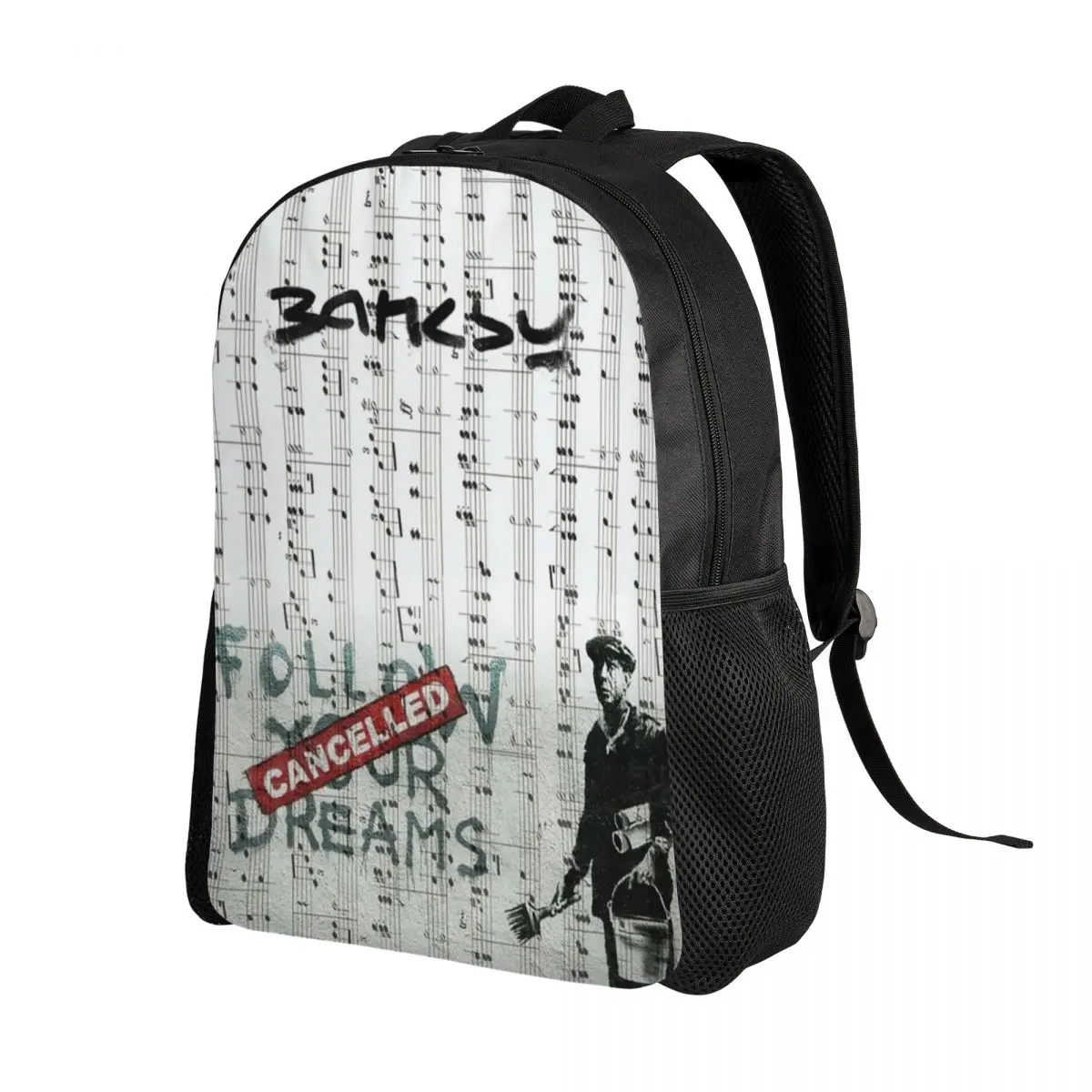 Custom Banksy Follow Your Dreams Backpacks Men Women Basic Bookbag for College School Street Pop Art Bags