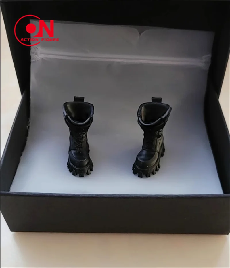 Bottes de Combat noires classiques, échelle 1/12, modèle adapté aux poupées corporelles de soldat féminin de 6 pouces