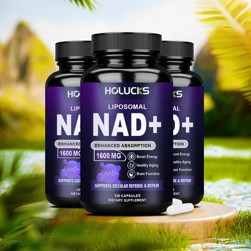 Holucks Liposomal NAD Supplements - Anti-aging, Energy and Focus, Support Cellular Health -60/120 Capsules