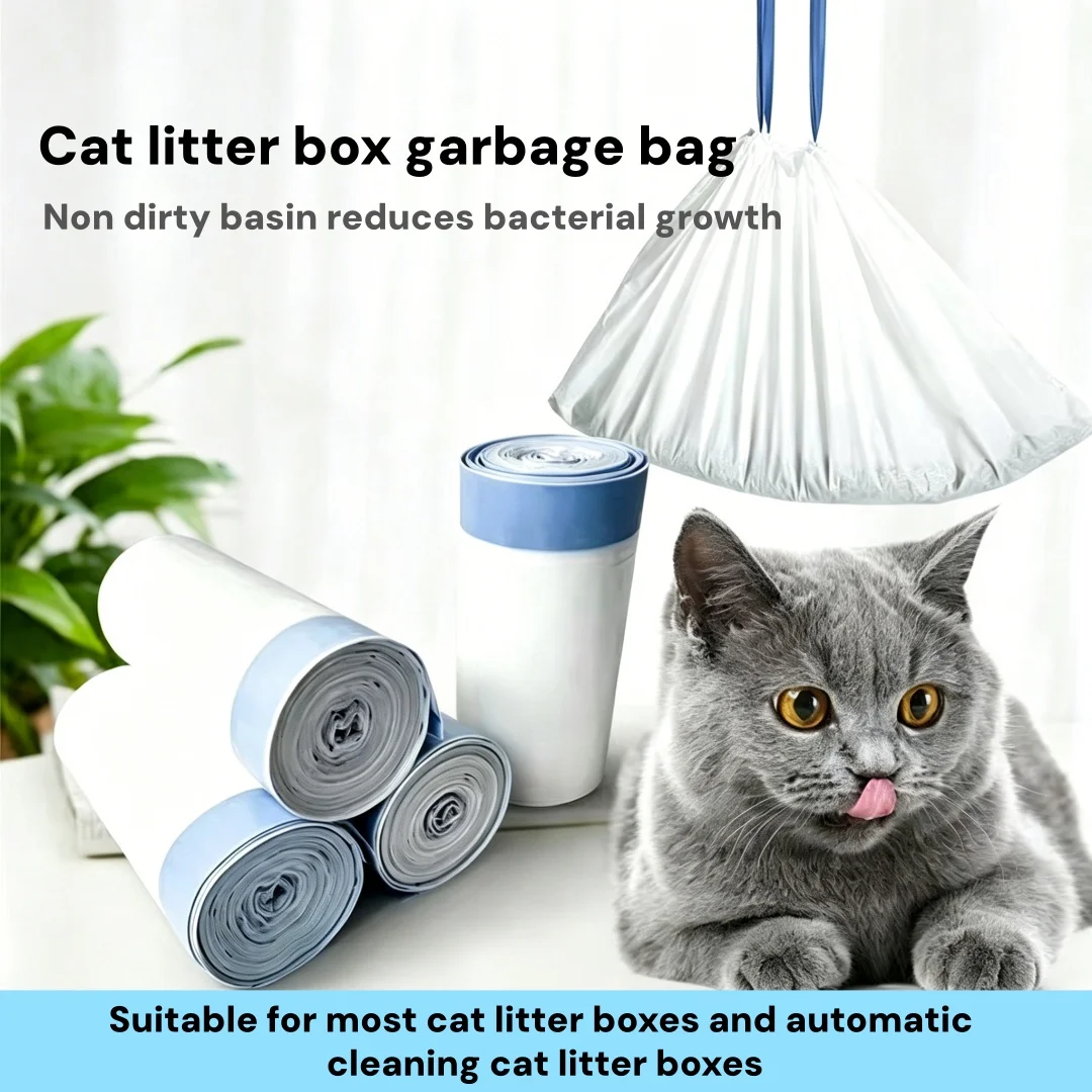 Self-Cleaning Cat Litter Bag, Heavy-Duty Cat Litter Box Liner for Automatic Cat Litter Box, Cat Litter Bag with Drawstring