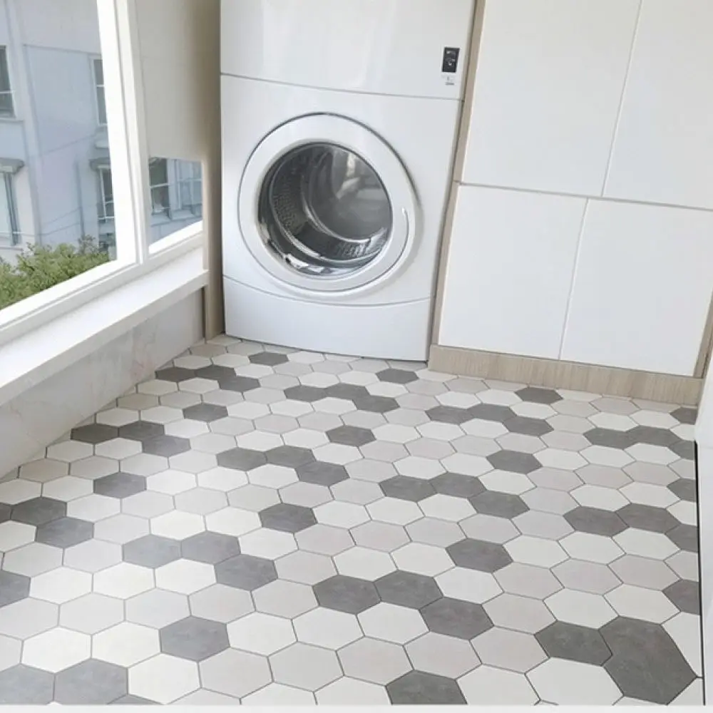 Non Slip Waterproof Floor Tile Sticker Self Adhesive Marble Print Vinyl Sheet For Bathroom Kitchen Home Renovation Thick Cover