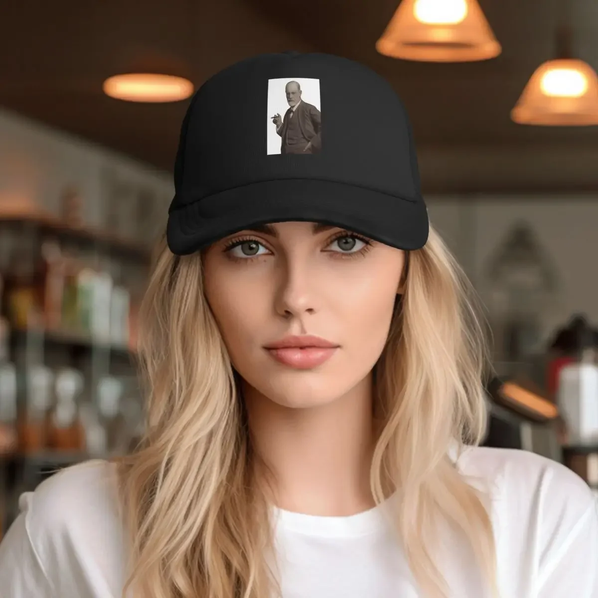 Freud With Cigar Blush Pink Mesh Baseball Caps Snapback Fashion Baseball Hats Breathable Casual Casquette Outdoor