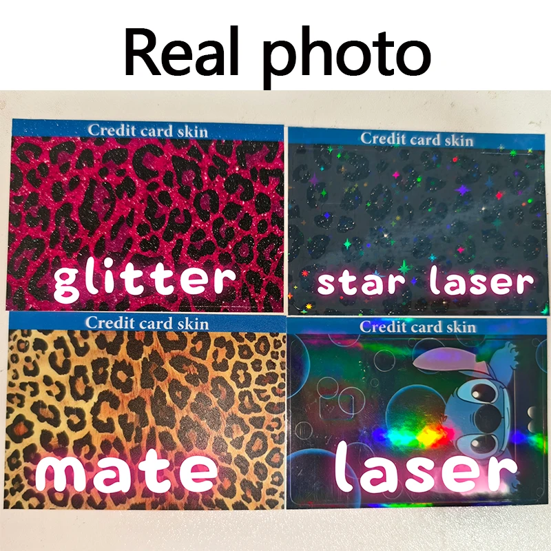 Shiny Butterfly Flower Stars Printed Fashion Women Pvc Stickers Film Skin Cover Kawaii Credit Debt Bank Card Front Side Decor