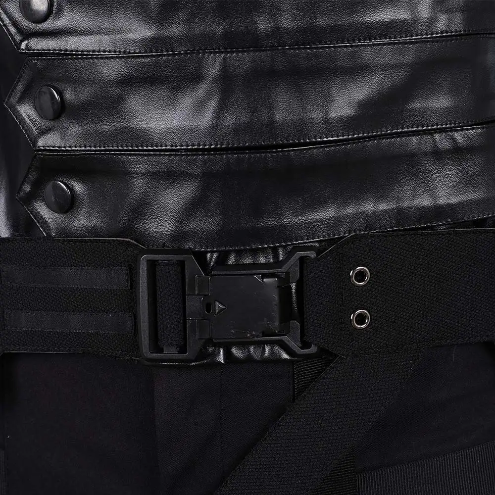 Bucky Barnes คอสเพลย์เครื่องแต่งกายสีดําภาพยนตร์ Bolts of Thunder Roleplay ชายผู้ใหญ่ชุดปลอมตัวฮาโลวีน Carnival Party ชุด