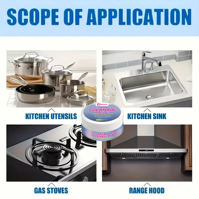 Upgraded Kitchen Grease Cleaning Paste Gentle Safe for Various Kitchenware Surfaces Easy Effortless Operation