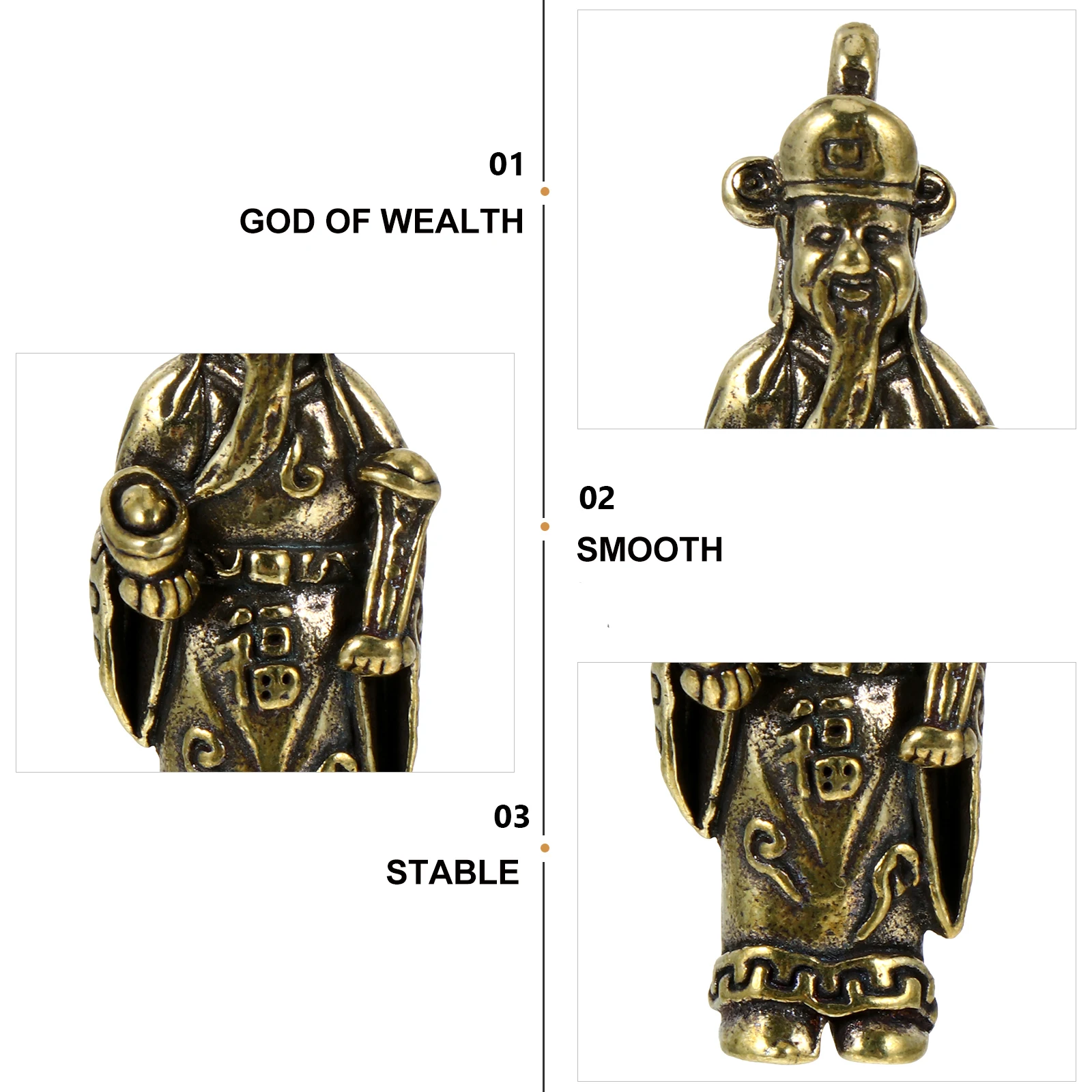 

3 Pcs of Wealth Keychain Copper Pendant Jewelry Accessories Pendants DIY Jewelry Accessories Bracelet Necklace Retro Style Charm