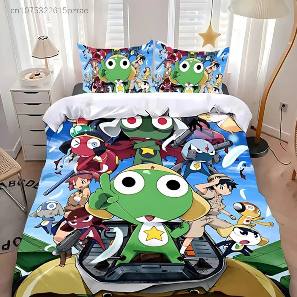 Hot Sergeant Frog Bedding Set For Bedroom Soft Modern Bedspreads Comefortable Kids Duvet Cover Quilt Cover And Pillowcase