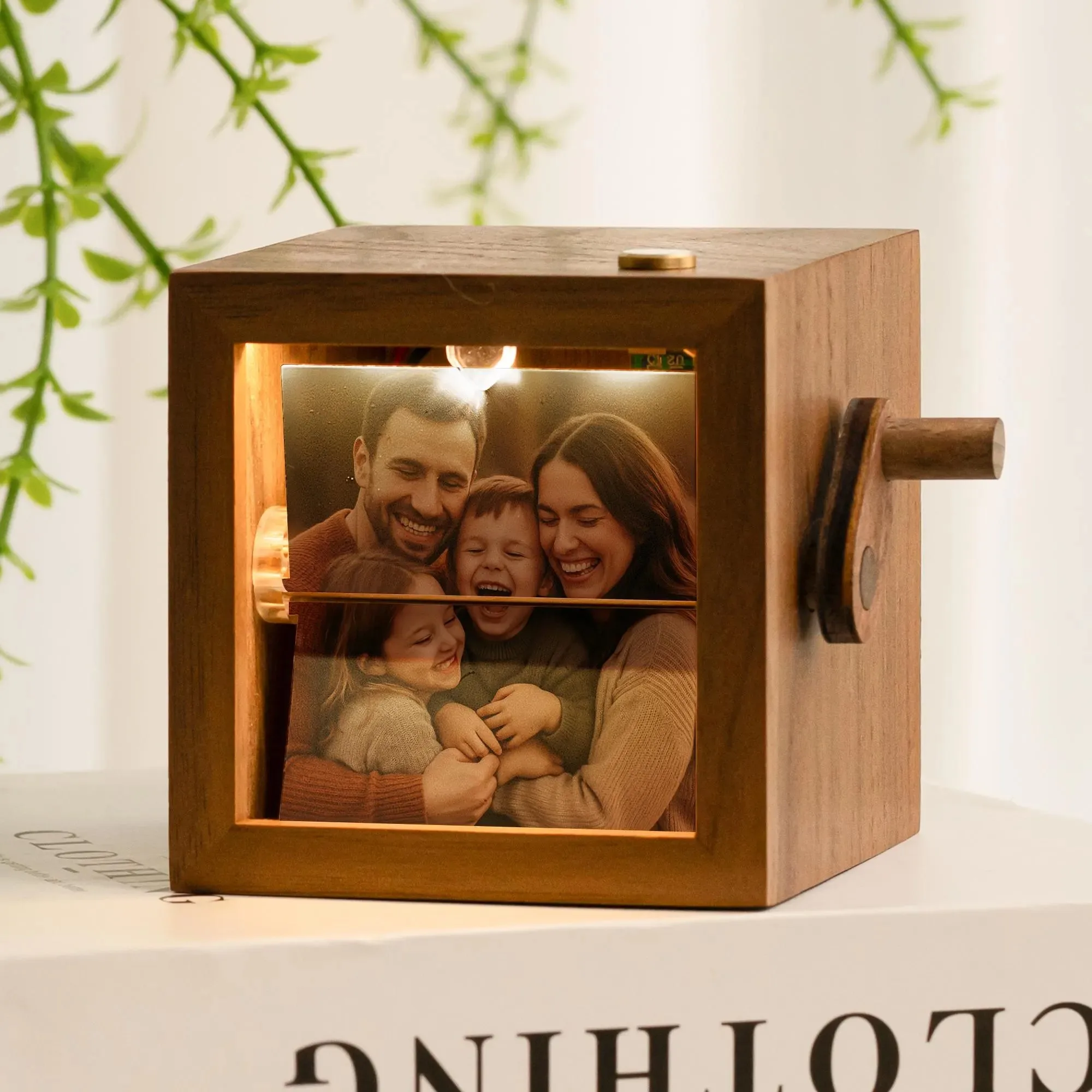 

Custom Photo Flipbook Frame Personalized Wooden Gift for Mom Dad Wedding Anniversary Gift Couple Gift For Her/Him