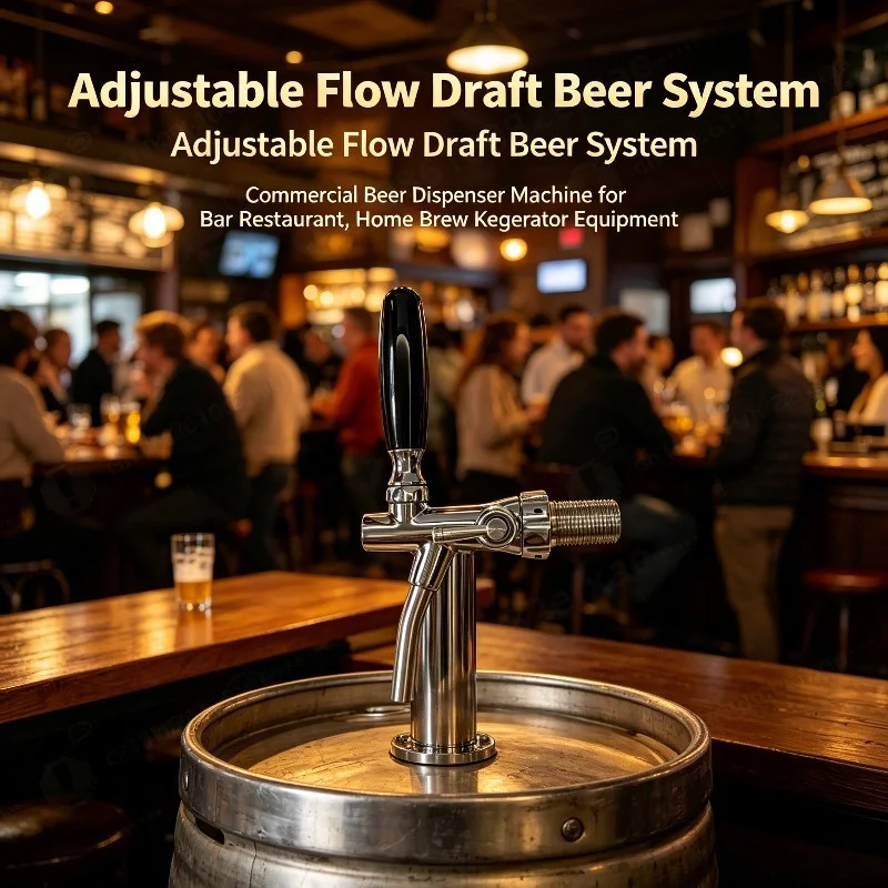 

Adjustable Flow Draft Beer System, Commercial Beer Dispenser Machine for Bar Restaurant, Home Brew Kegerator Equipment