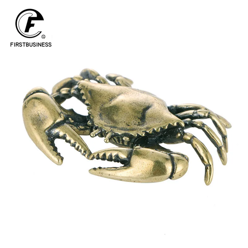 3 Styles Available Brass Crab Small Statue Ornaments Retro Animal Miniatures Figurines Office Desk Decorations Home Decor Crafts