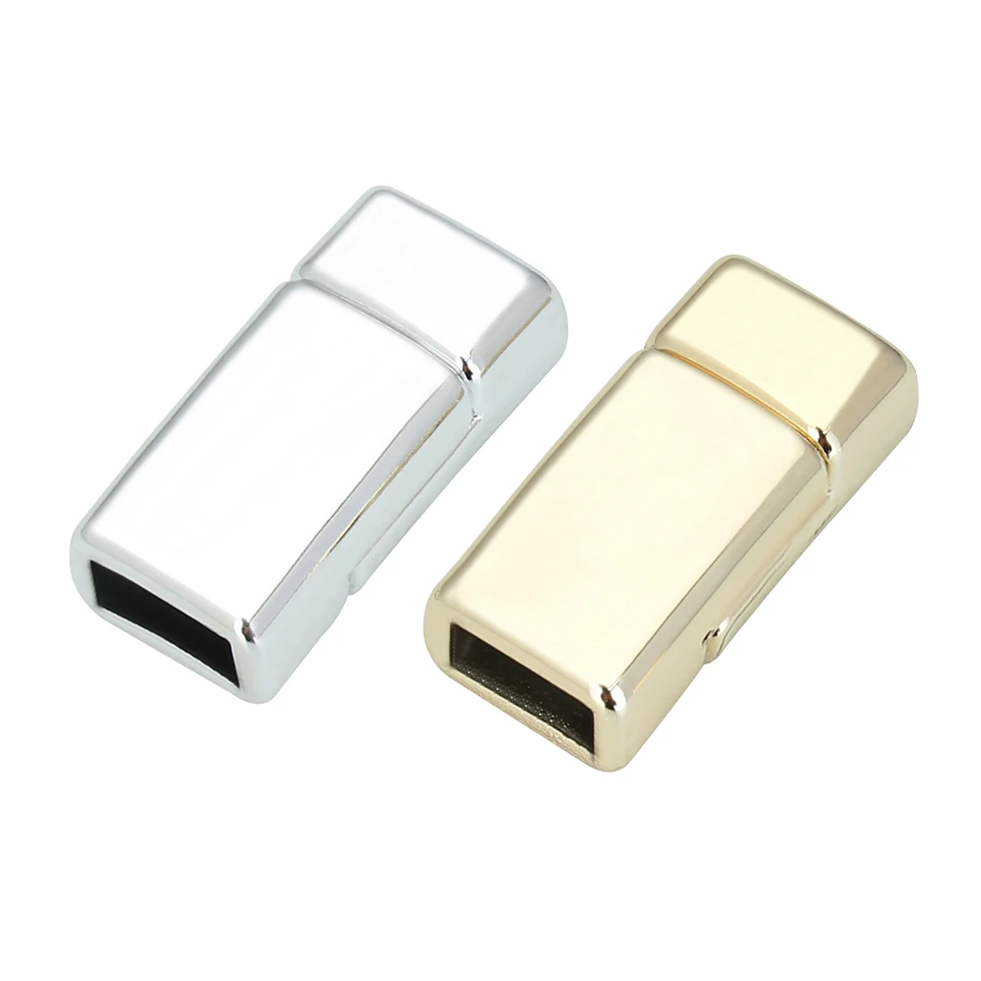 5pcs/Lot Alloy Square Magnetic Buckles Clasps Connectors Fit 15*3mm Flat Leather Rope Cord for DIY Jewelry Bracelets End Clasp