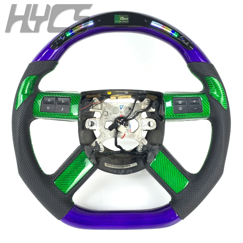 

Real Carbon Fiber LED RPM Steering Wheel for Chrysler 300 300c 300srt Dodge Charger Challenger SRT8 2005-2008 Without airbags