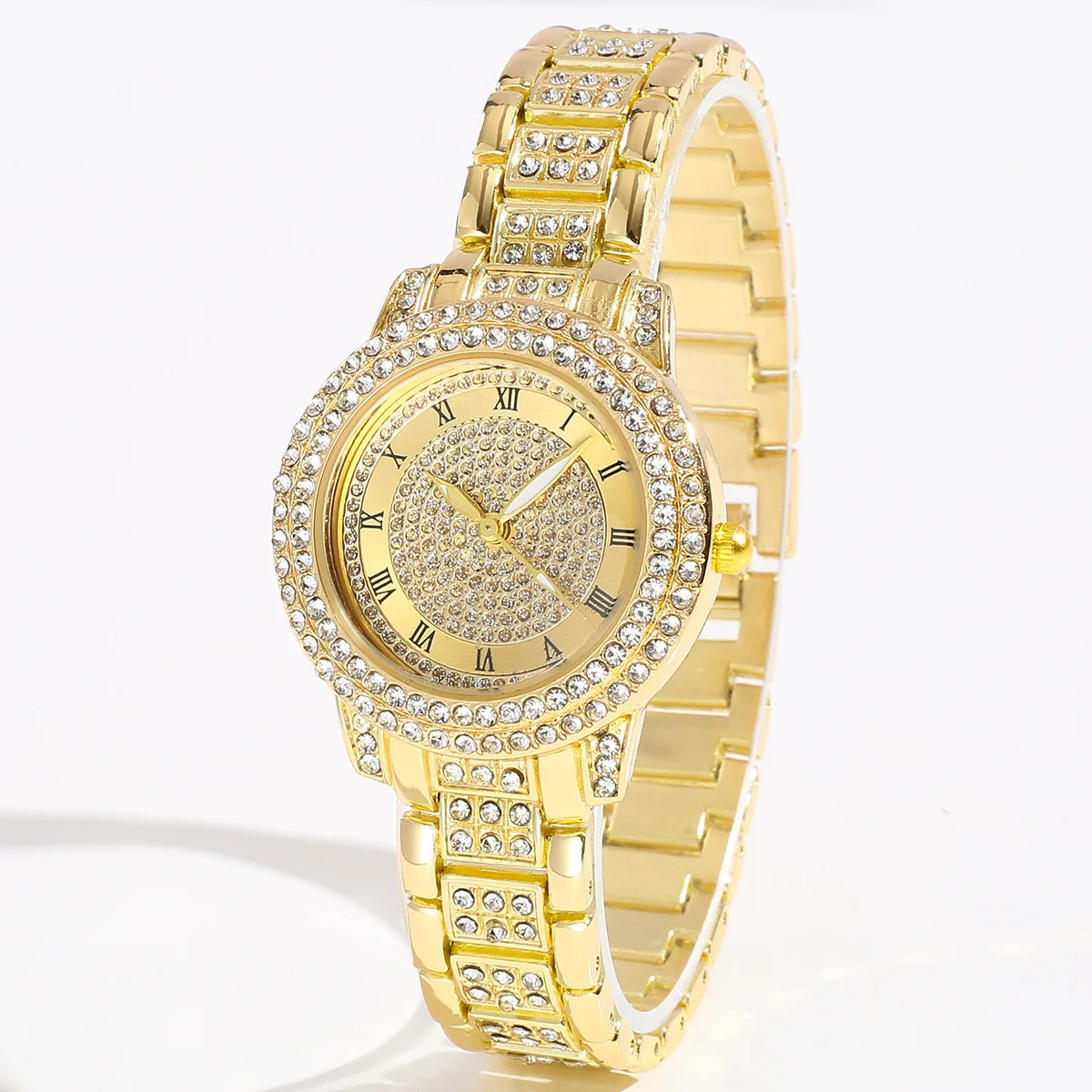 6-piece women's light luxury fashion quartz watch and sparkling accessory set for daily wear as gifts for friends and family