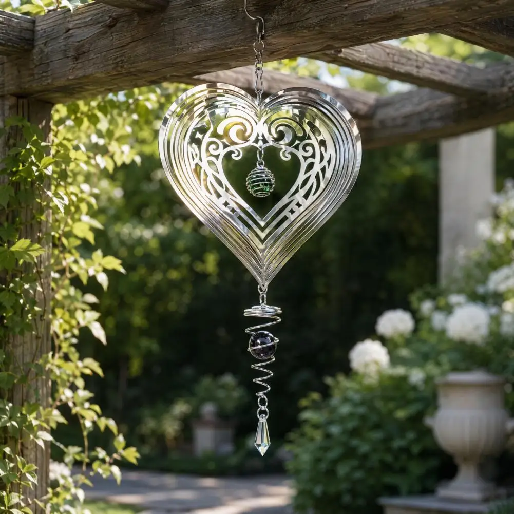Outdoor Bird Scarer Stainless Steel Reflective Wind Spinners Outdoor Garden Decor Sparkly Bird Deterrent Devices Metal for Women