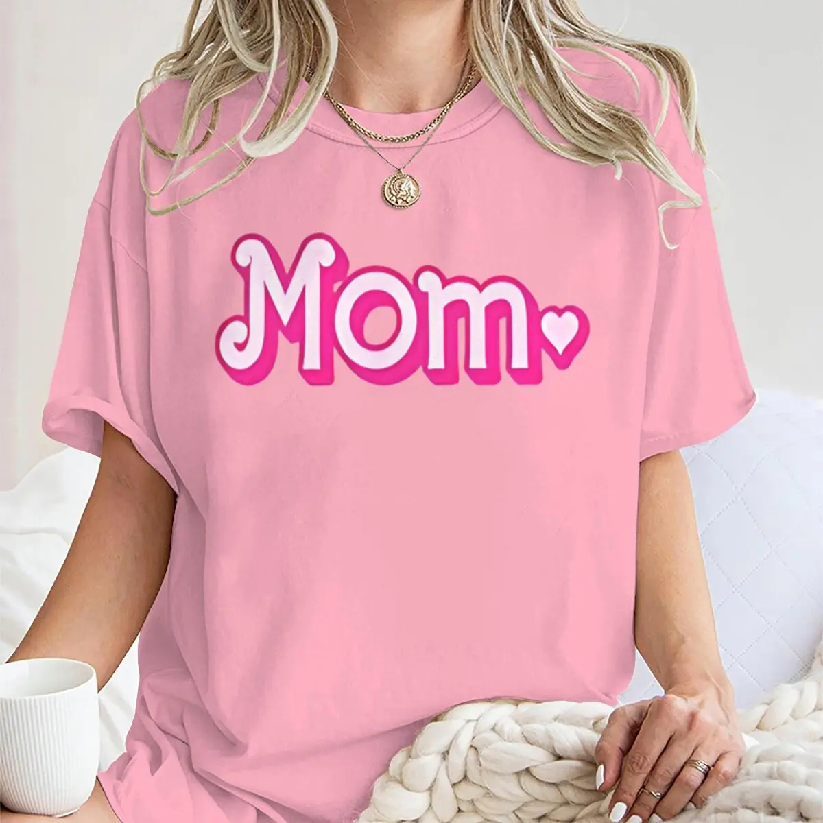 

Mom Fashion Tees Short Sleeve Round Neck Mother's Day Gifts Tshirts Casual Mama Life Fun Women's T-shirts