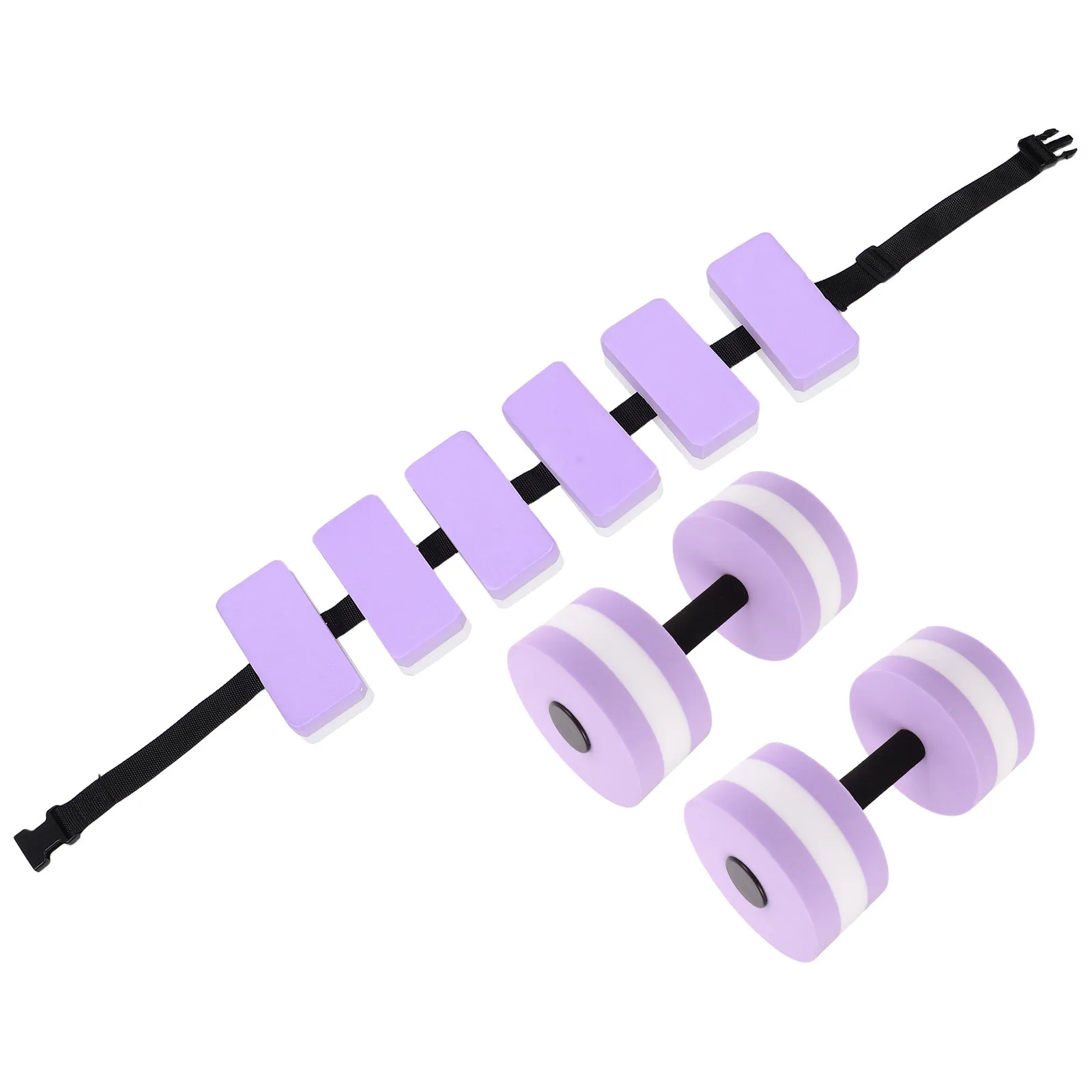 1Set Water Dumbbells and Adjustable Aqua Belt Set for Aquatic Fitness Swim Training Pool Exercise Water Resistance Workout Gear