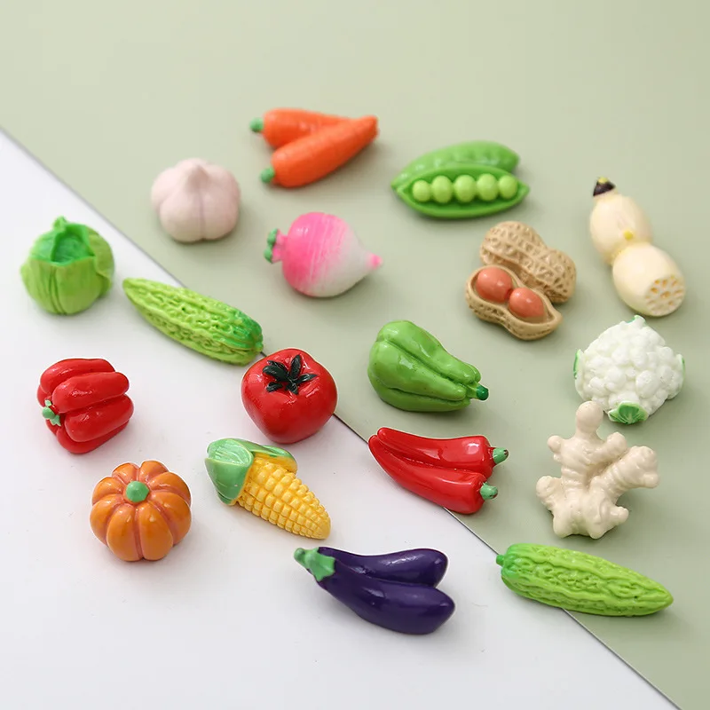 10Pcs/bag Miniature Simulation Vegetable Model Ornament Creative Children Play House DIY Scene Decorations Holiday Birthday Gift