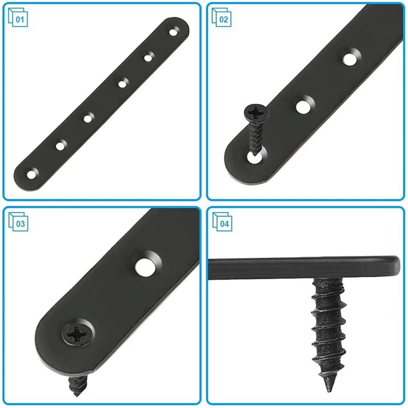 4 PCS Flat Straight Bracket Stainless Steel Mending Plate For Wood Metal Repair Joining Bracket For Furniture Wooden