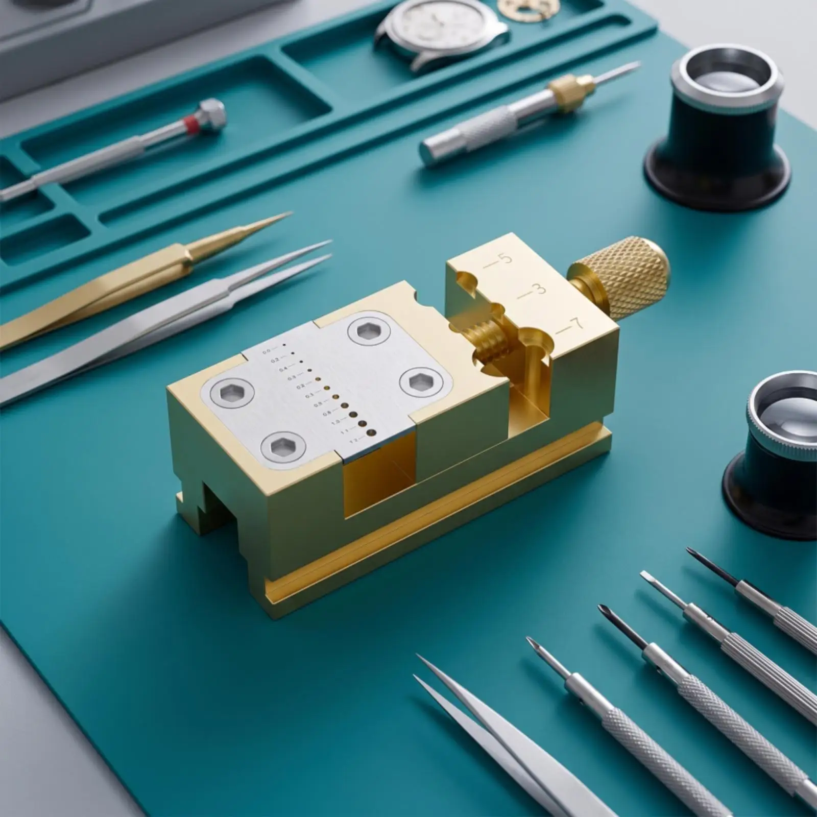 Watch Repair Clamp Secure Brass Tool Precision Holder for Watchmaker Accessories and Watch Maintenance
