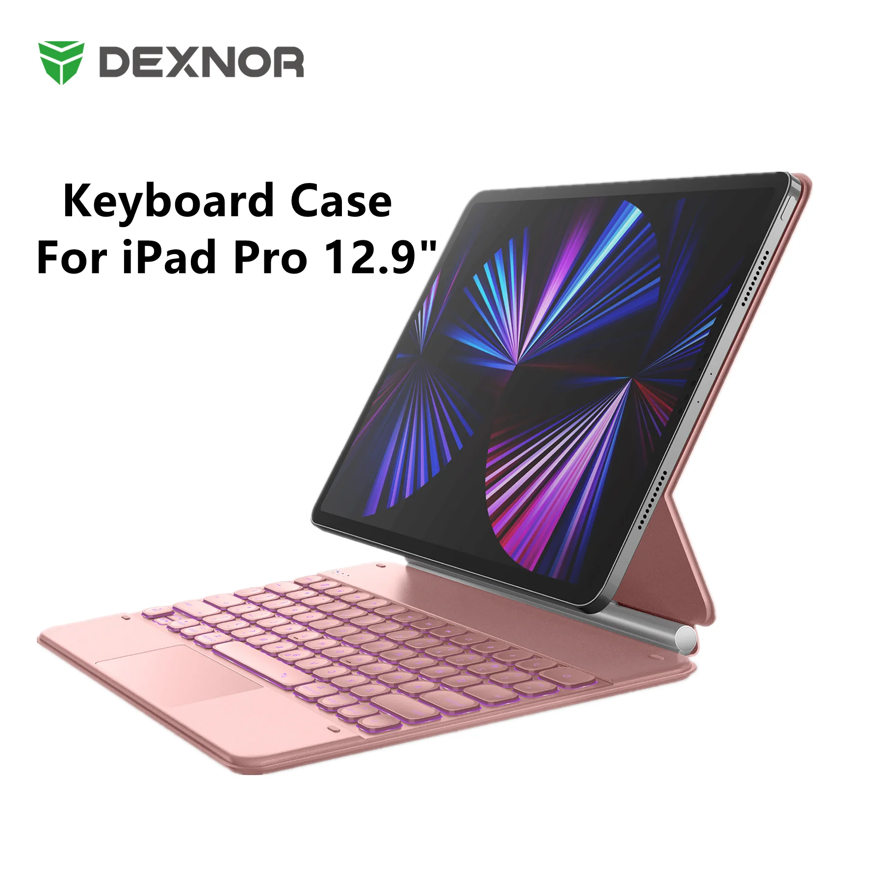 For iPad Air 13 2024 / iPad Pro 12.9 inch Case with Magnetic Keyboard Floating Cantilever Stand Trackpad Backlit  Magic Keyboard