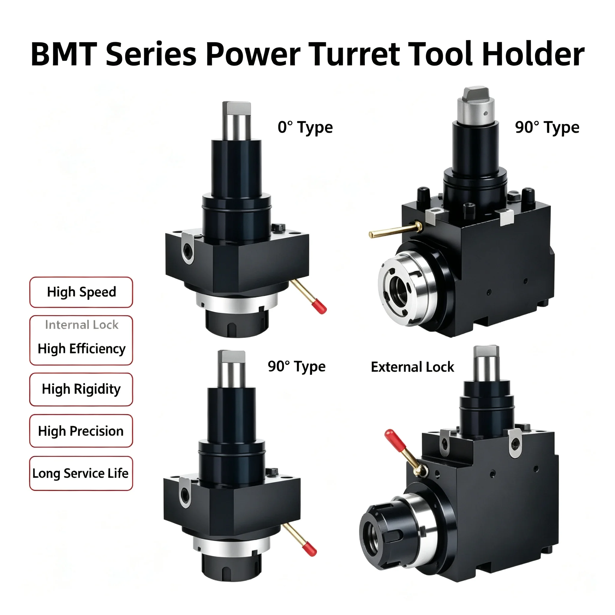 BMT45 BMT55 BMT65 ER20/ER25/ER32/ER40 90 degree driven tool holder Radially driven tool holder