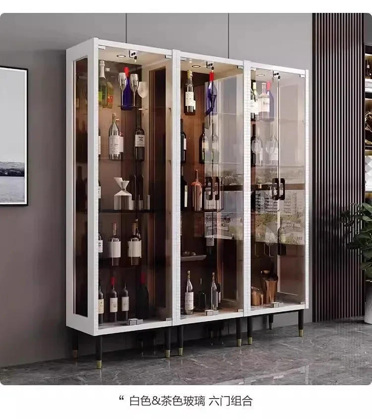 A  Light luxury wine cabinet living room transparent glass display cabinet modern simple home