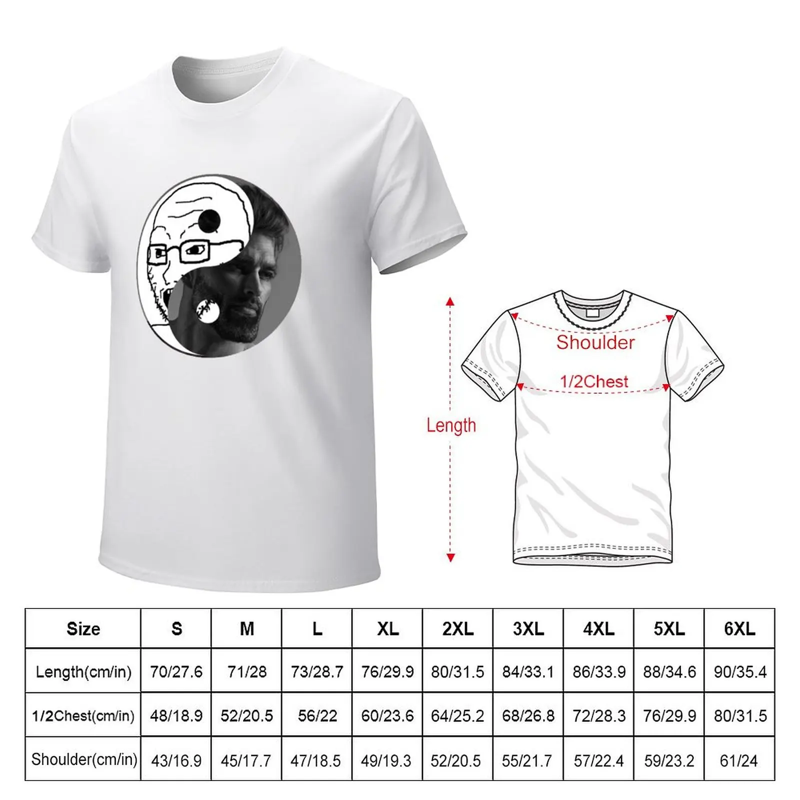 CHAD YIN YANG WOJAK SOY BOY CRINGE DOOMER ZOOMER T-Shirt Short sleeve tee anime clothes plus sizes mens plain t shirts