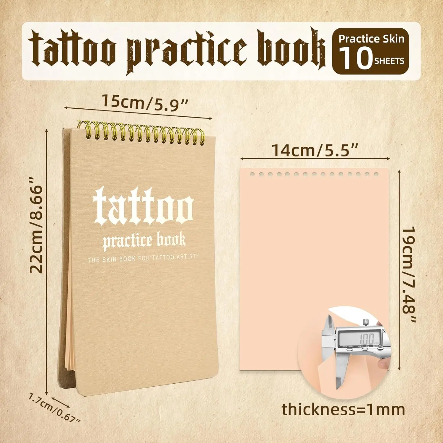 1MM Thick Tattoo Practice Skin Blank Double Sides Big Size Tattoo Practice Fake Skin for Permanent Makeup