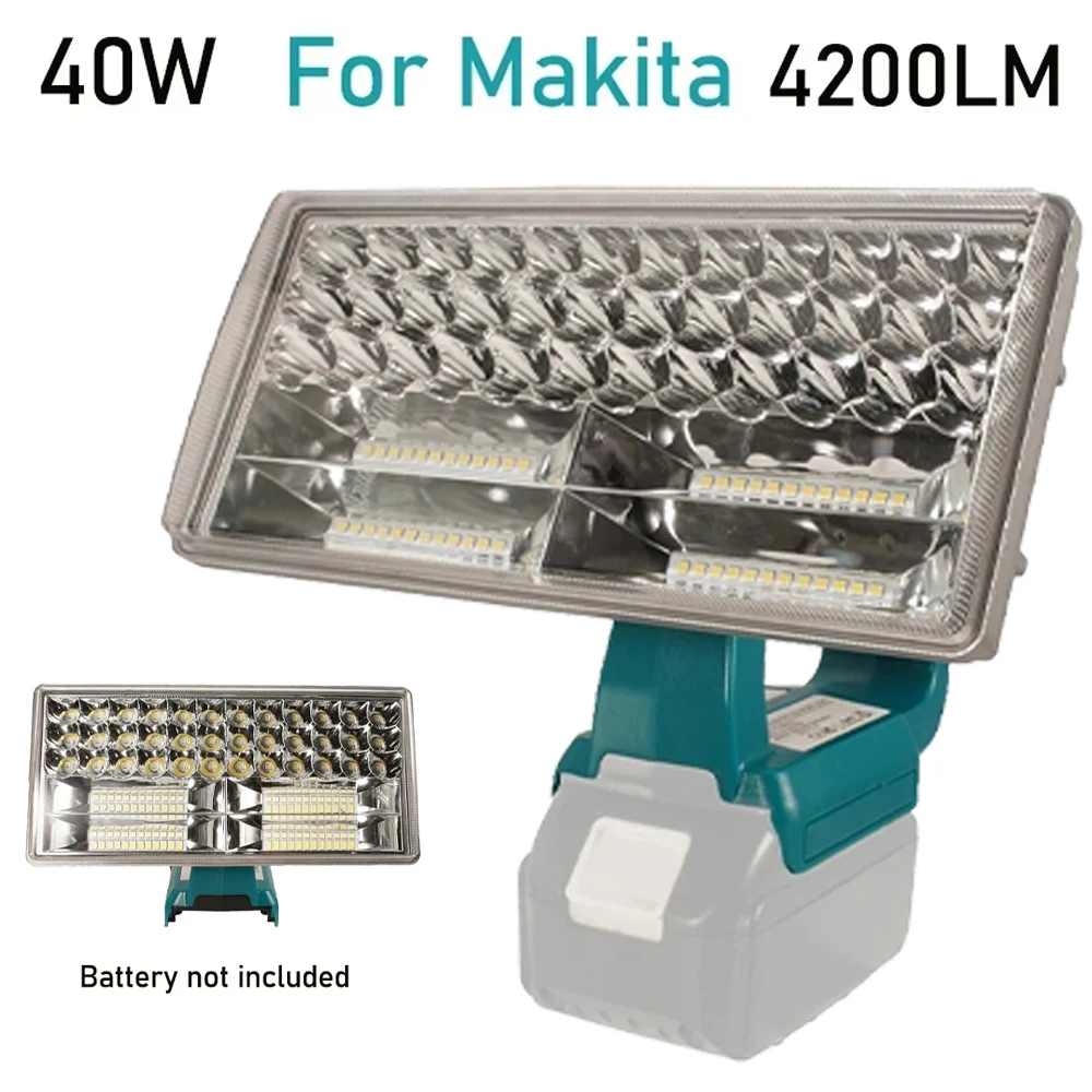 

9-дюймовый светодиодный фонарик 40 Вт, рабочий свет для Makita BL1430 BL1830, литиевая батарея 18 В, фонарик для внутреннего наружного освещения с USB