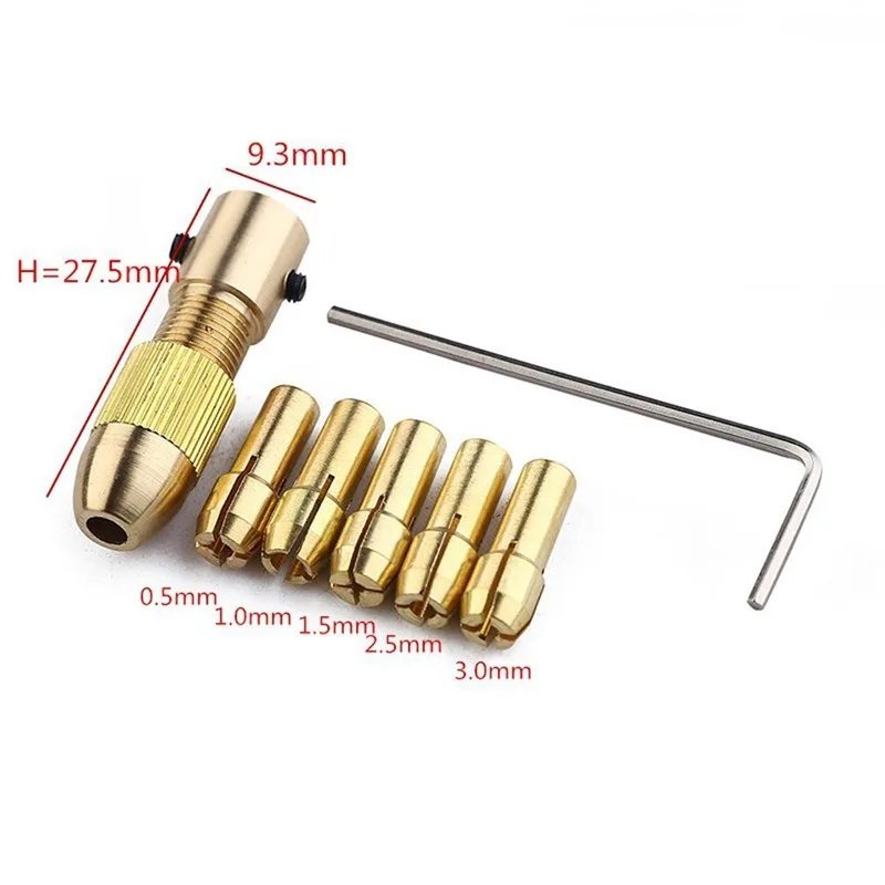 7pcs/set 2.0/2.35/3.17/4.0mm Brass Dremel Collet Mini Drill Chucks For Electric Motor Shaft Drill Bit Tool Drill Chuck Adapter