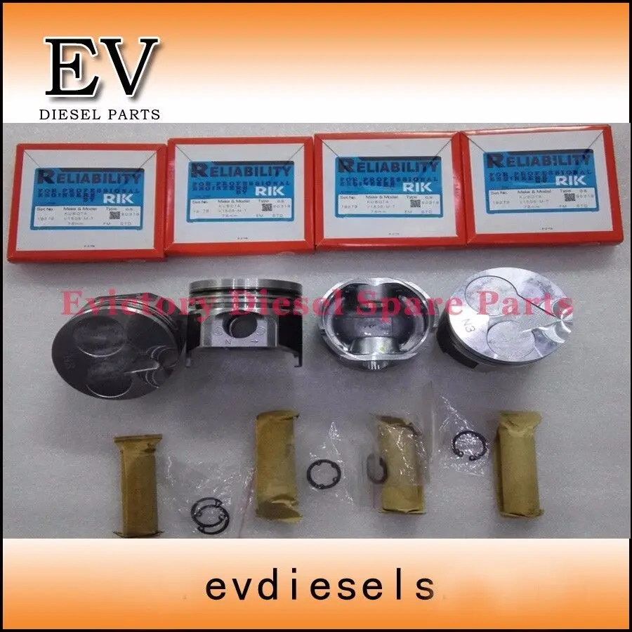 For KUBOTA V1505 rebuild kit full gasket kit + bearing set + piston ring + piston