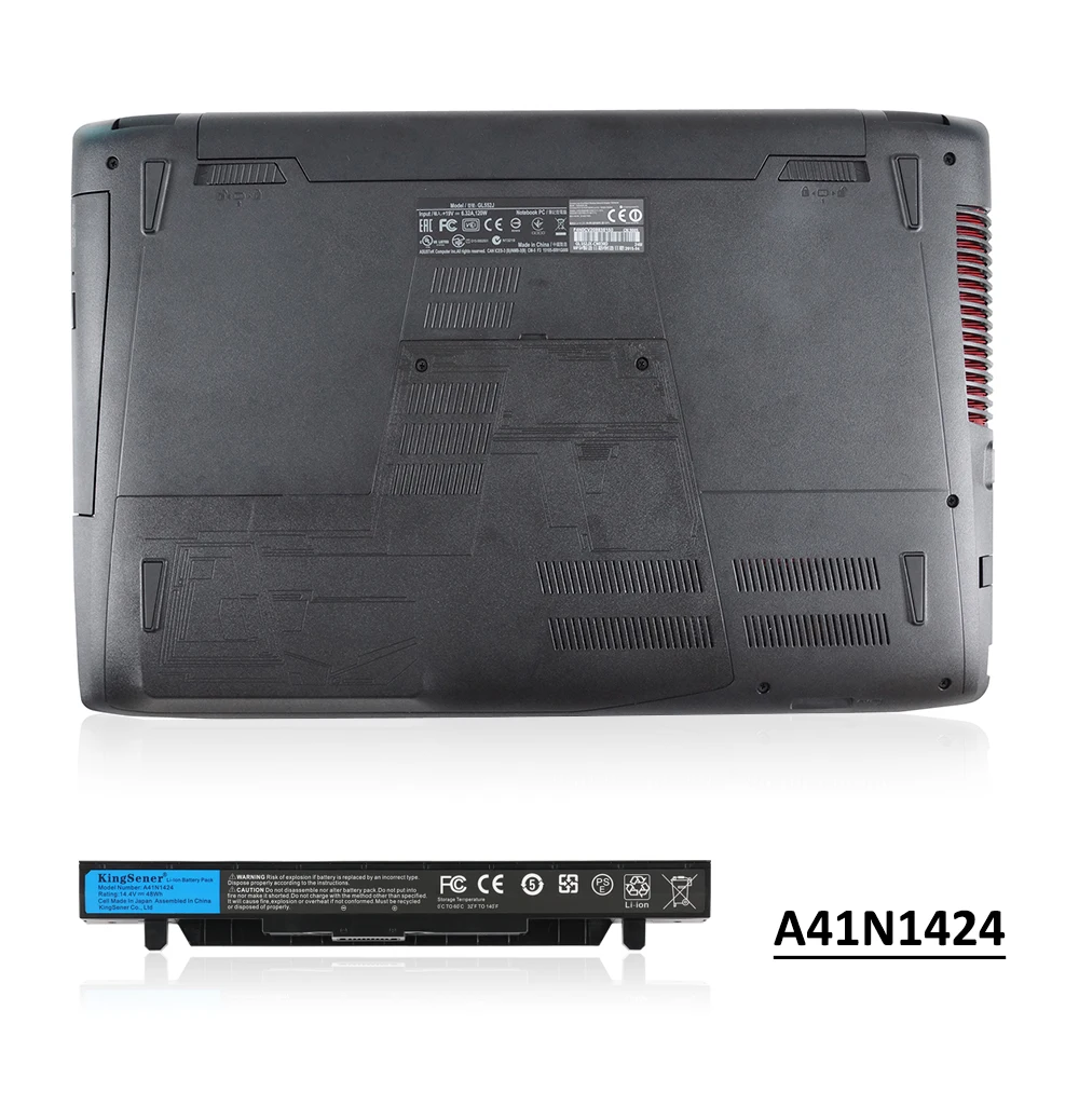 KingSener-batería modelo A41N1424 para ordenador portátil, pieza de PC de 14,4 V, 48Wh, para ASUS ROG ZX50, ZX50J, ZX50JX, ZX50V, ZX50VW, GL552,
