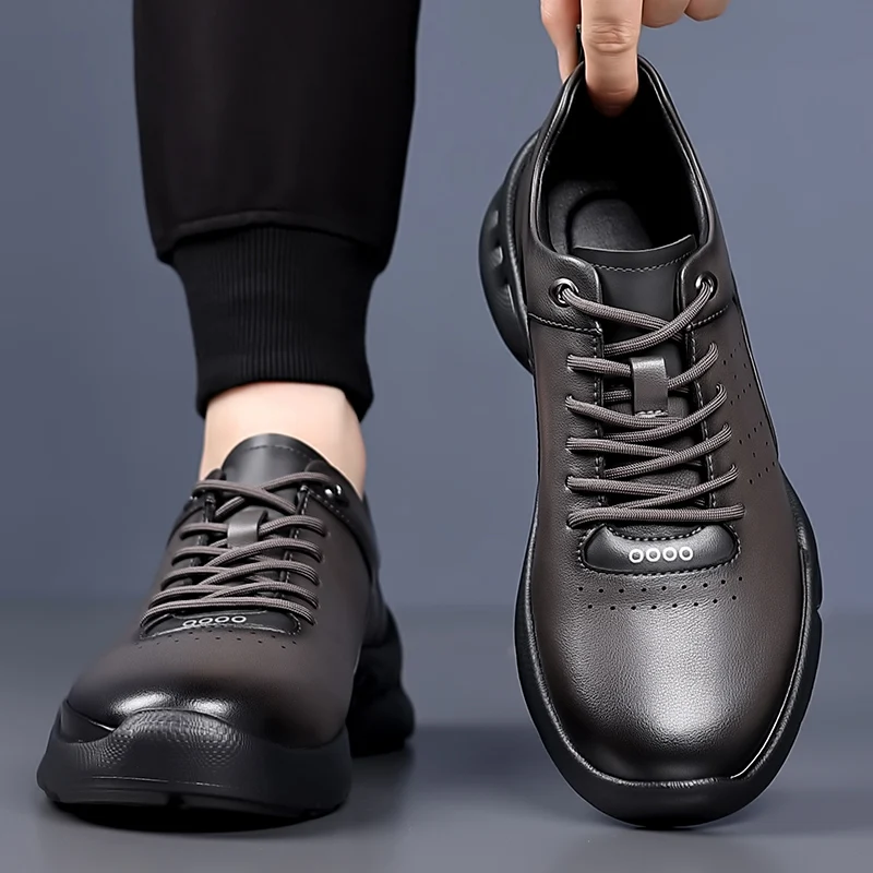 2025 أحذية رجالية عادية مريحة للتنفس أحذية مشي باطن لينة أسطح لينة الرسمية بلون أحذية رجالي أسود