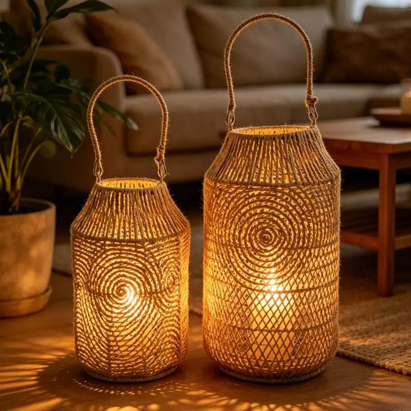  Handmade Plastic Cord Hanging Pendant Light Cover Creating Soft Glowing for Reading Nooks and Rental Friendly Assembly