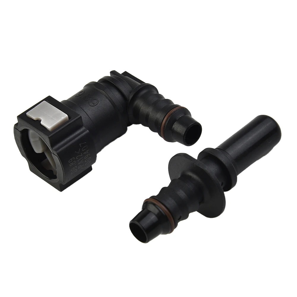 Fuel Pipes Set Connector -40C-115C 90° Black Connector SET Coupler Elbow 9.89 ID8 Hose Pipe Nylon Quick Release