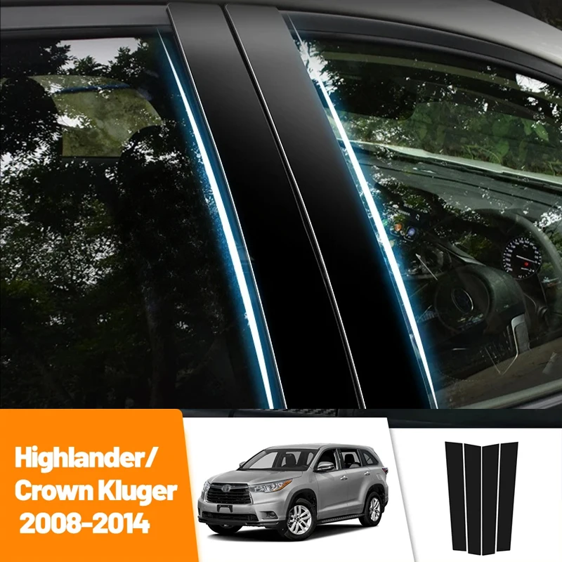 

For Toyota Highlander Crown Kluger 2008-2014 2009 Carbon Fiber Window Door Column Deal B C Pillar Post Cover Trim Sticker