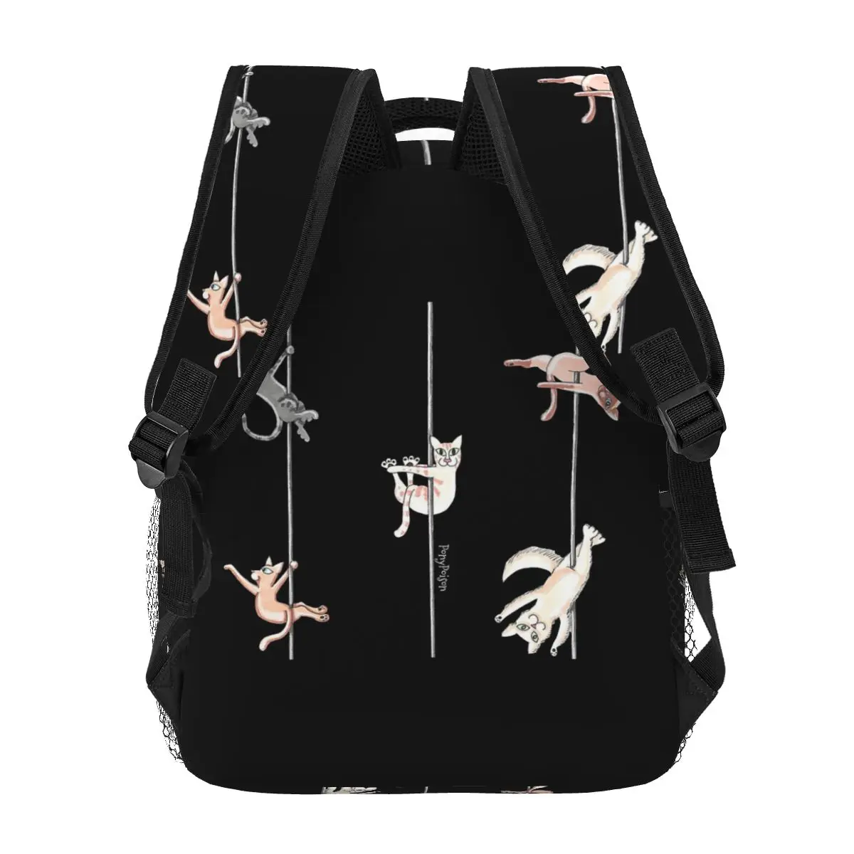 القطب القطط في اللعب على ظهره رائجة البيع Daypack سعة كبيرة الأطفال BookBag حقيبة مدرسية حقائب الكتف للرجال والنساء