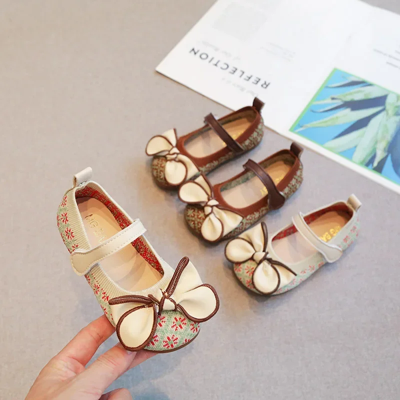 

Модные детские туфли для девочек, детские туфли с бантом, туфли для свадьбы, вечеринки, танцев, новые туфли с мягкой подошвой, дышащие туфли принцессы