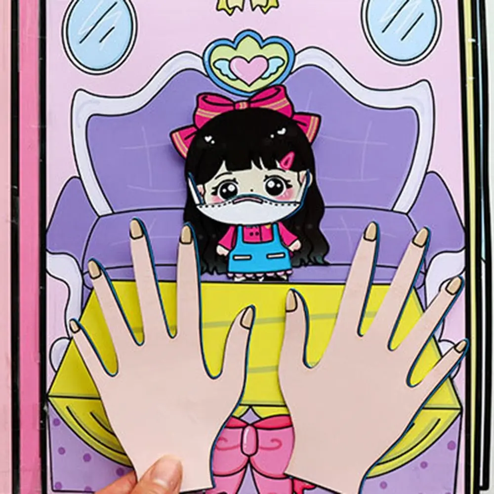 متجر أظافر ثلاثي الأبعاد كتاب هادئ تفاعلي محلي الصنع يمكنك صنعه بنفسك فستان ألغاز نمط المواد حزمة ملصقات ألعاب كتاب هادئ لعب الأطفال