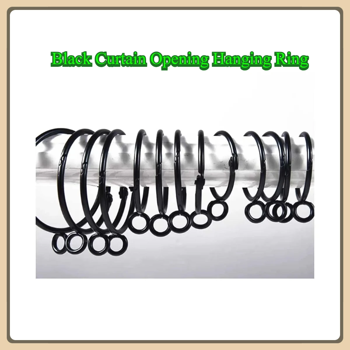 

Black Curtain Opening Hanging Ring/Living Ring Metal Hook Buckle Ring Curtain Accessories